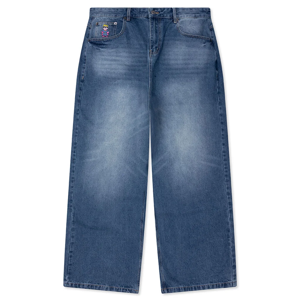 PATCHED FLARE PANT - BLUE - 1