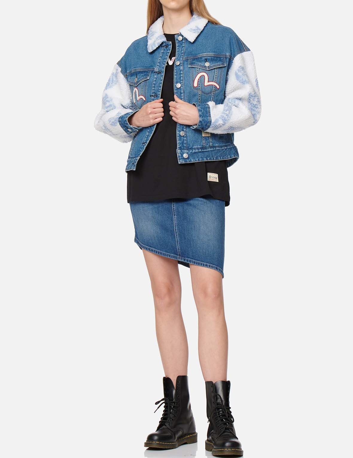 SHERPA TRIMMED DENIM JACKET - 5