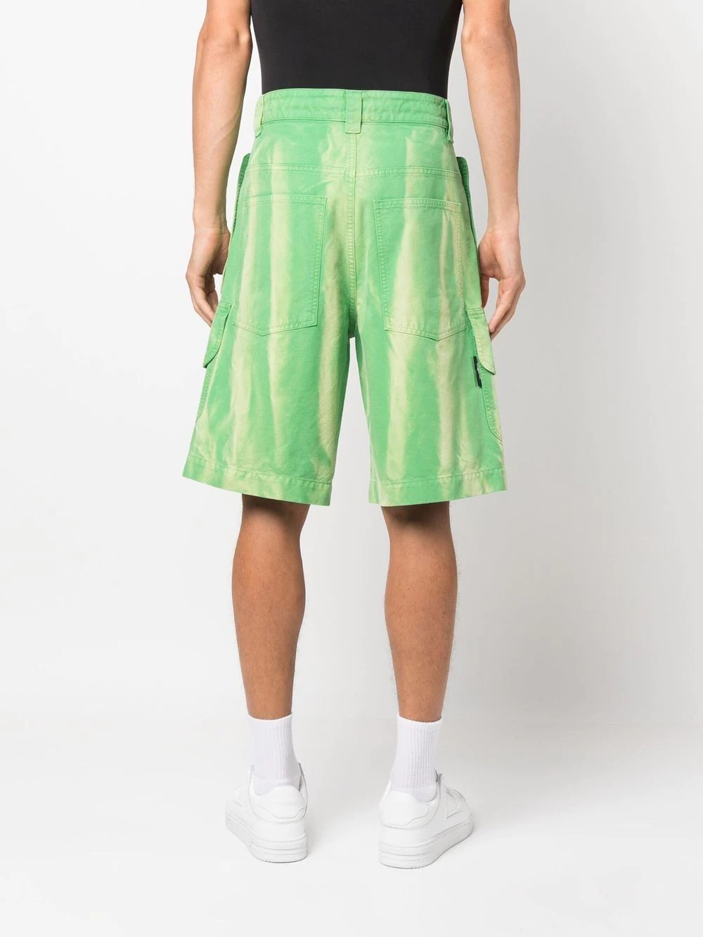 abstract-stripe cargo shorts - 4