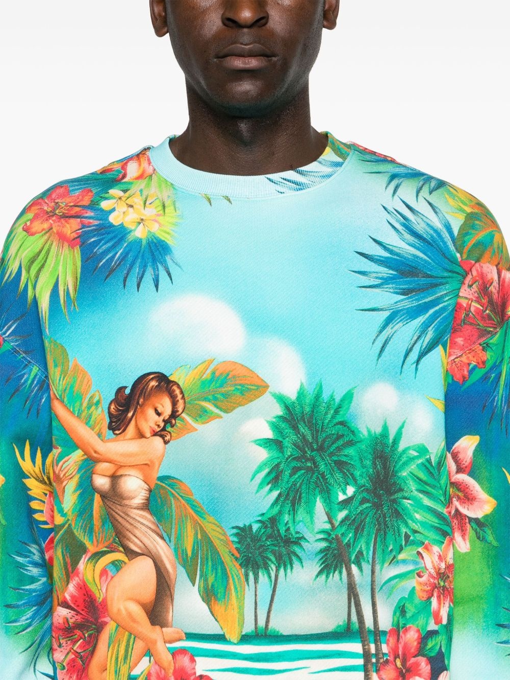 floral-print cotton sweatshirt - 5