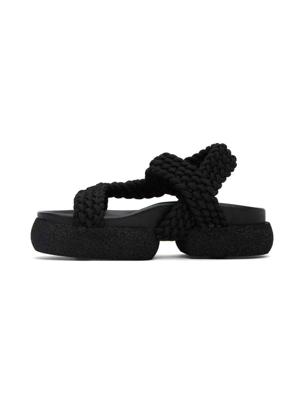 Black Woven Sandals - 3
