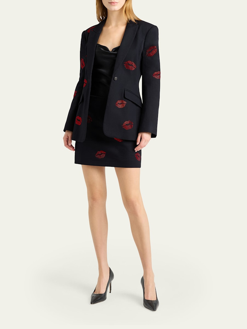 Cinq à Sept Doris Denim Kissing Booth Mini Skirt outlook