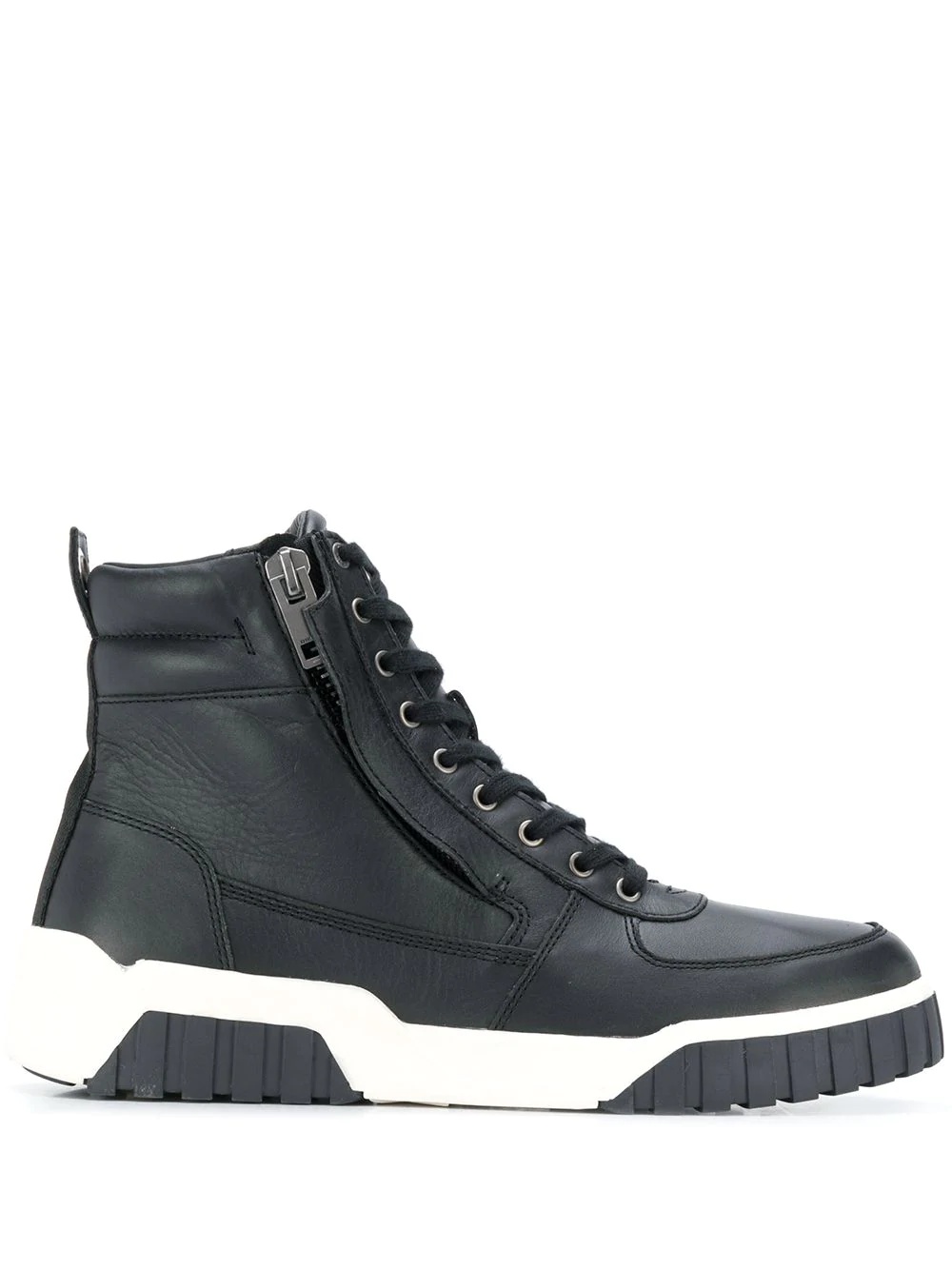 panelled hi-top sneakers - 1