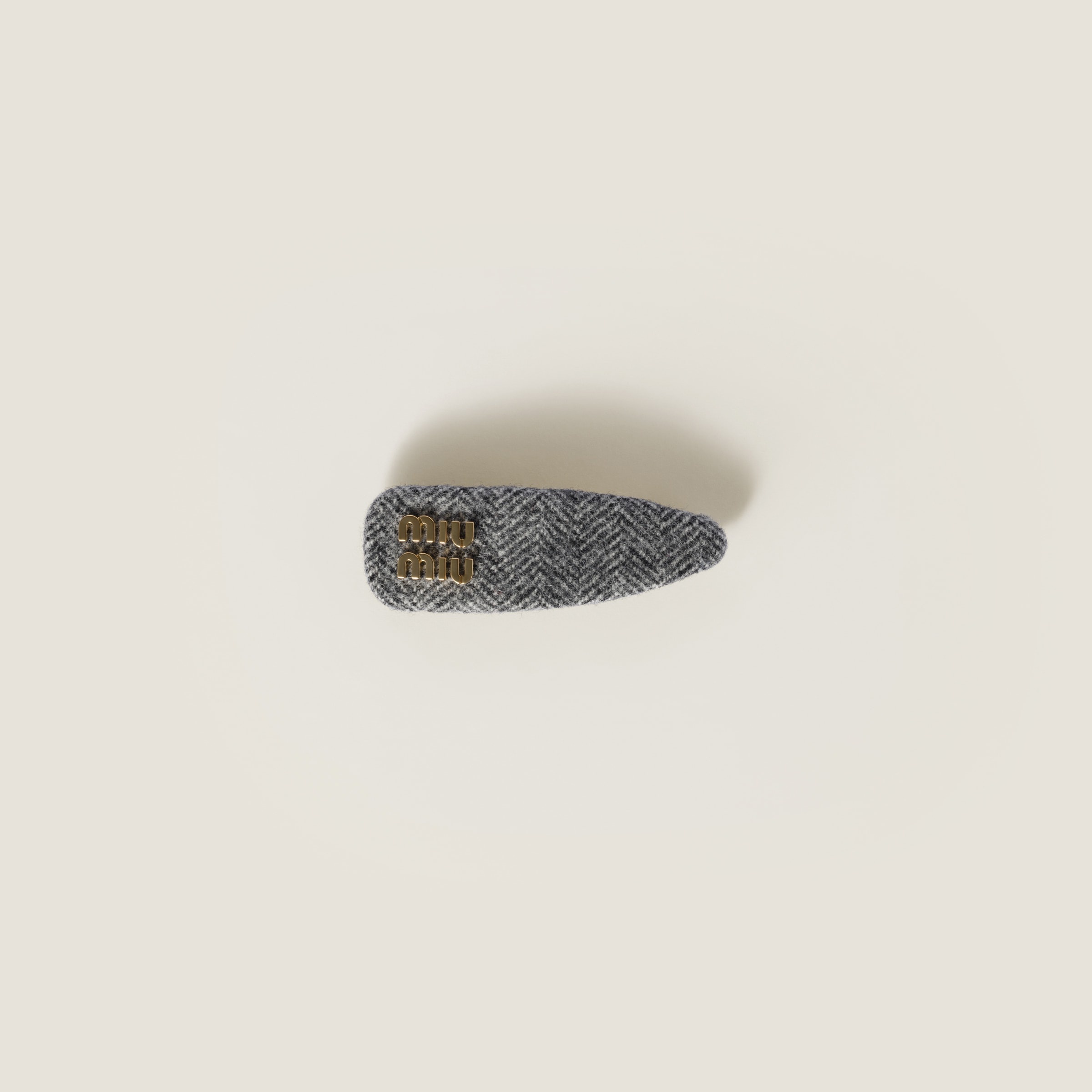 Chevron wool hair clip - 1
