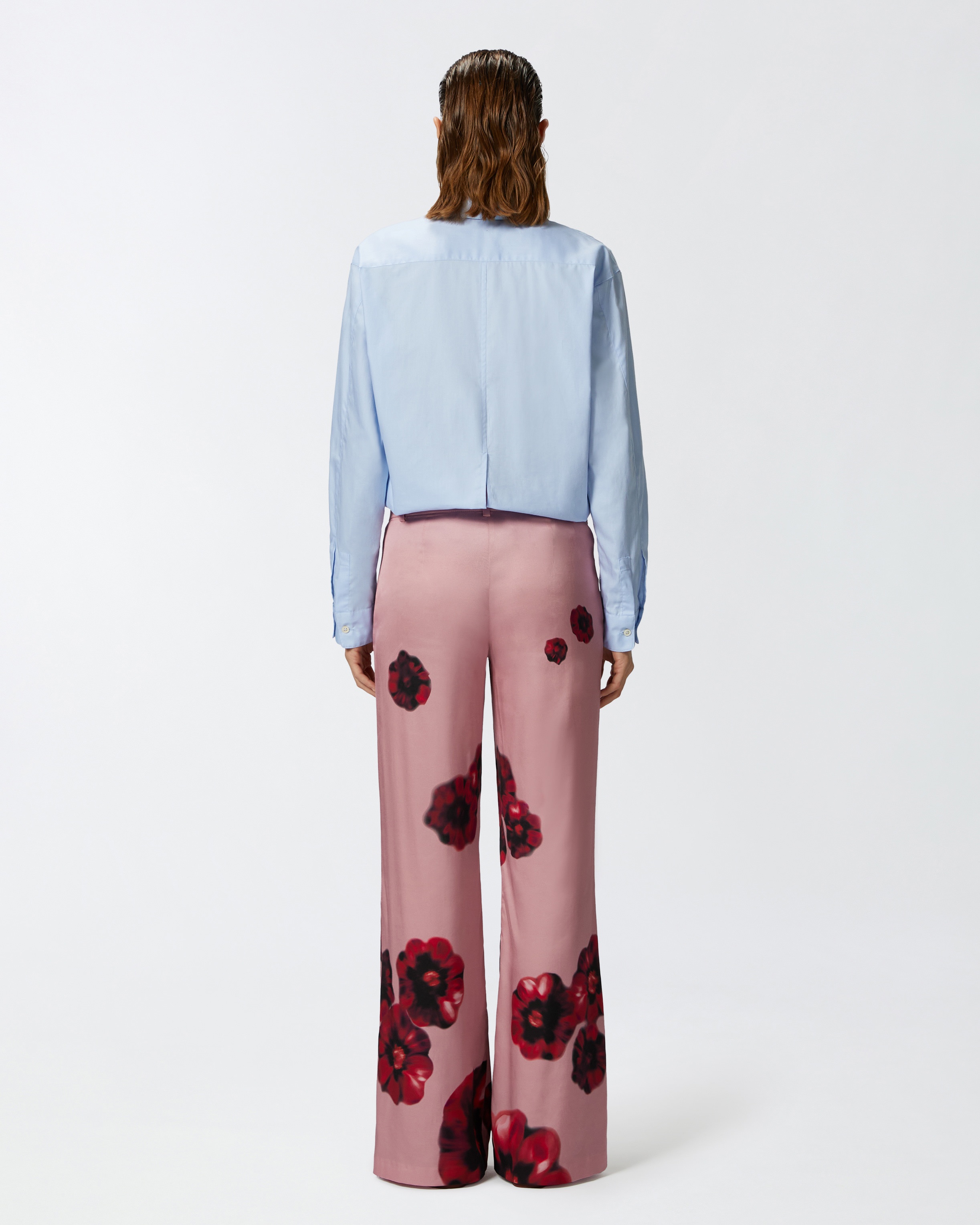 SATIN TROUSERS WITH FLORAL PRINT - 4