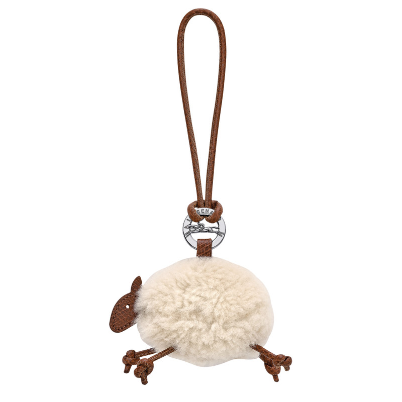 Le Pliage Xtra Key ring Ecru - Leather 1