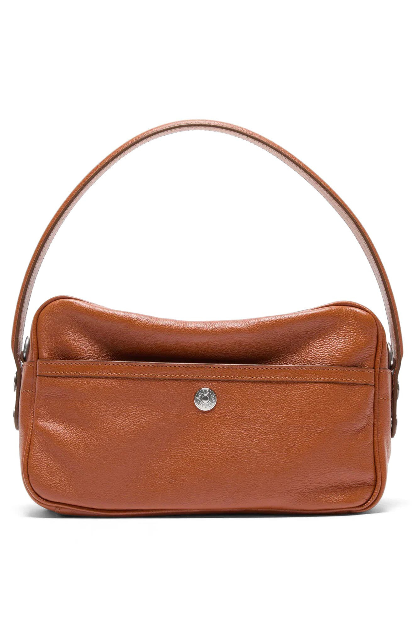 Acne Studios Small Camero Leather Shoulder Bag in Cognac Brown at Nordstrom - 5
