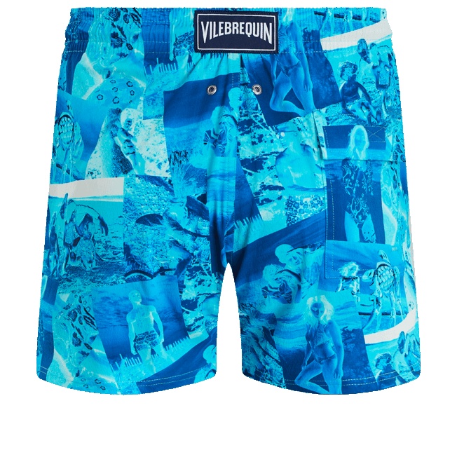 Men Stretch Swim Trunks Patchwork Shooting - 2