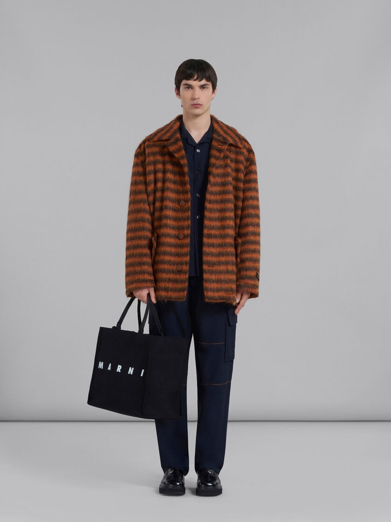 Marni BEY TOTE BAG IN CANVAS WITH LOGO PRINT outlook