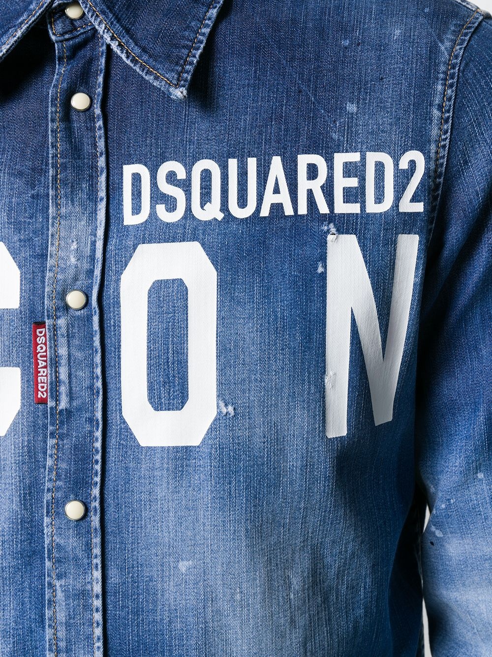 ICON logo denim shirt - 5