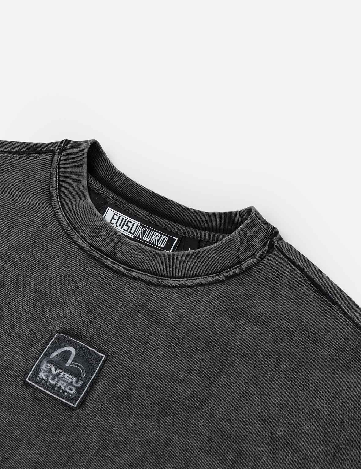 EVISUKURO Label and Seagull Print Oversized  2-in-1 long-sleeve T-shirt - 6