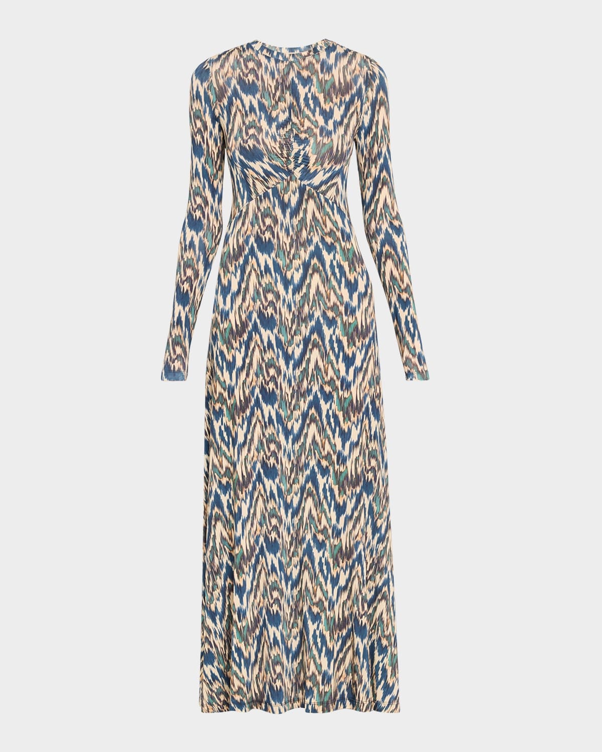Naia Long-Sleeve Ruched Midi Dress - 1
