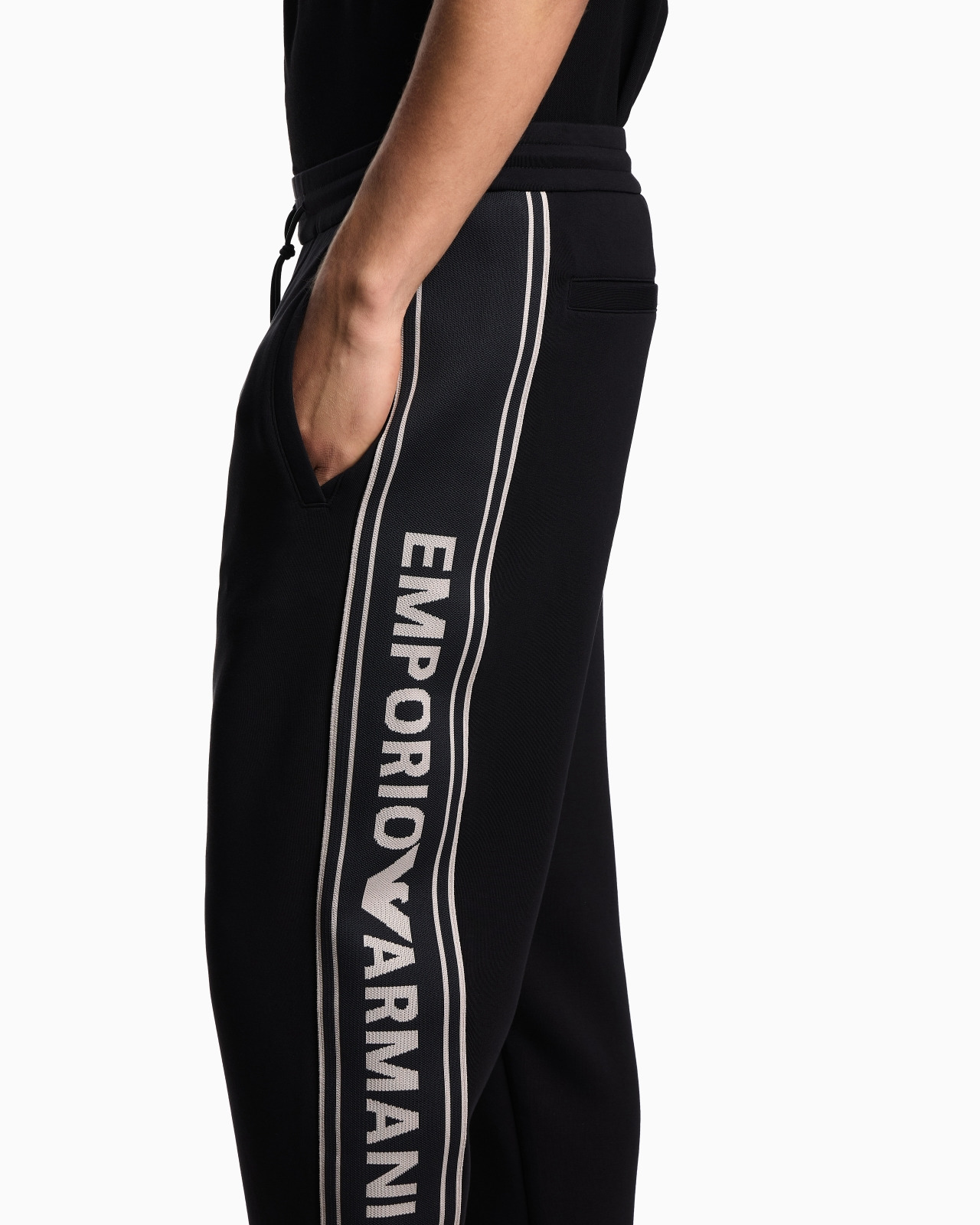 ASV DOUBLE-JERSEY JOGGERS WITH LOGO STRIPES - 5