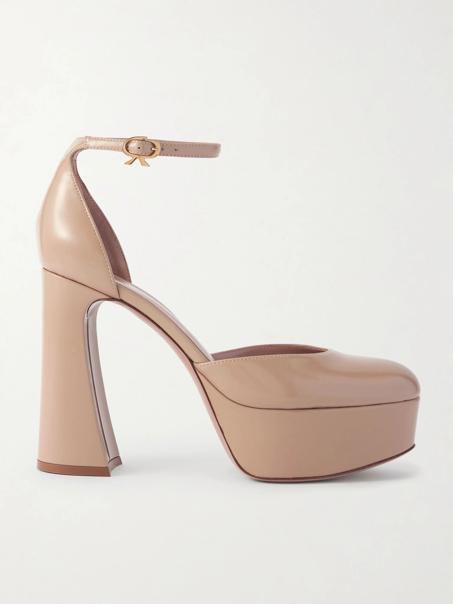 Hilary 70 patent-leather platform pumps Neutral - 1