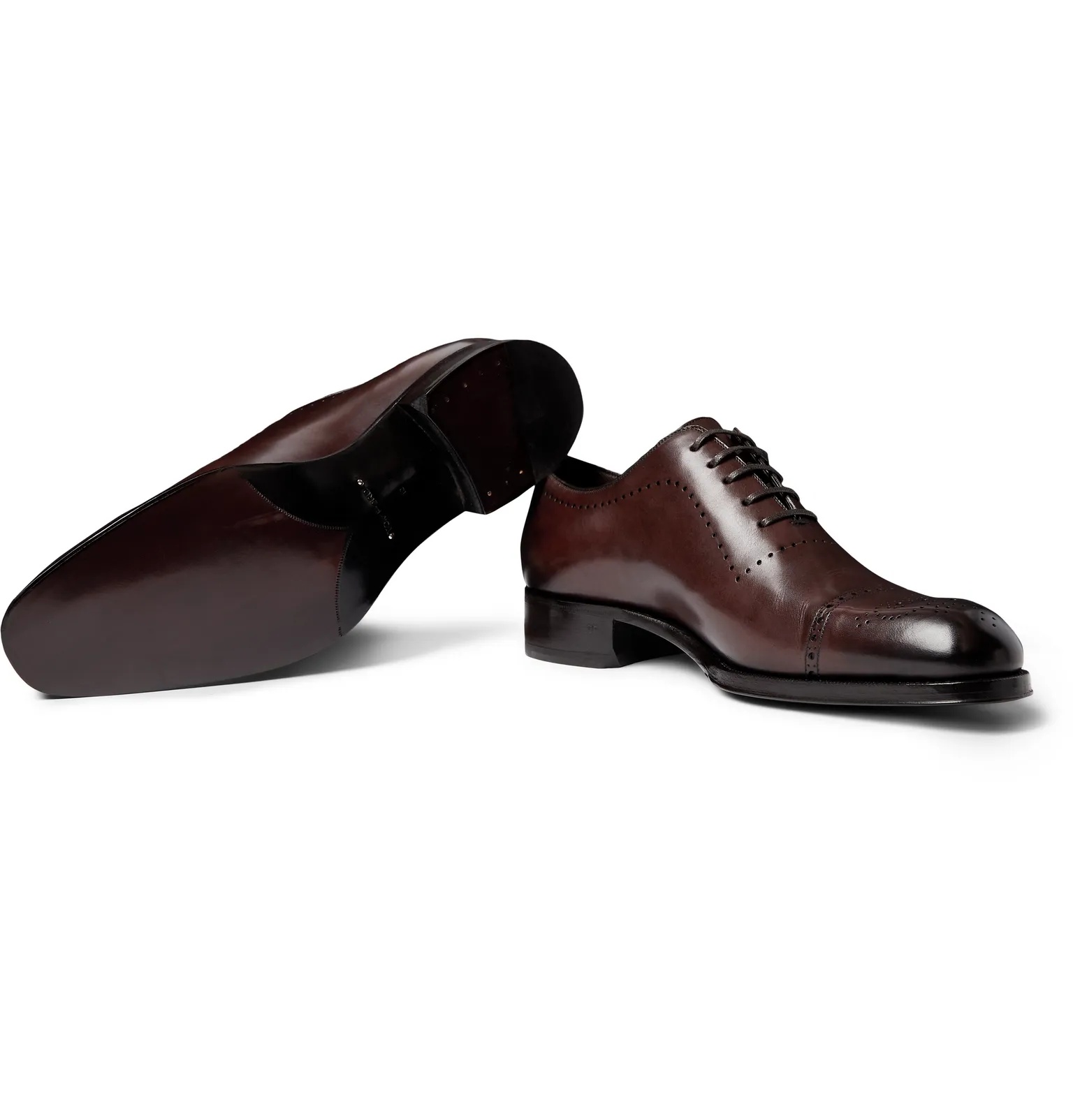 Edgar Whole-Cut Polished-Leather Brogues - 3