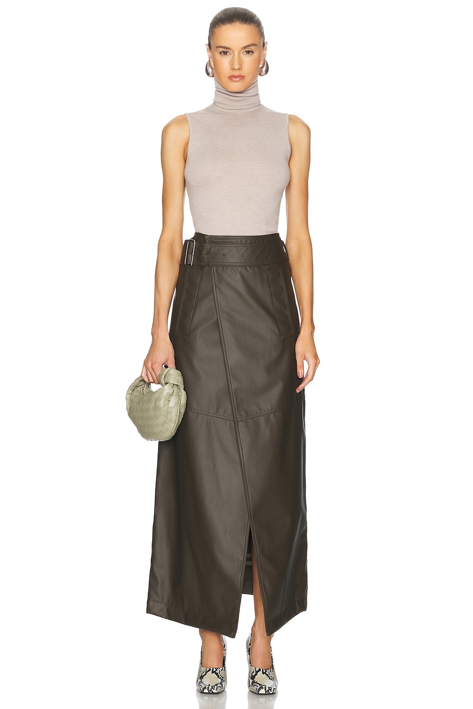 Front Slit Midi Skirt - 5