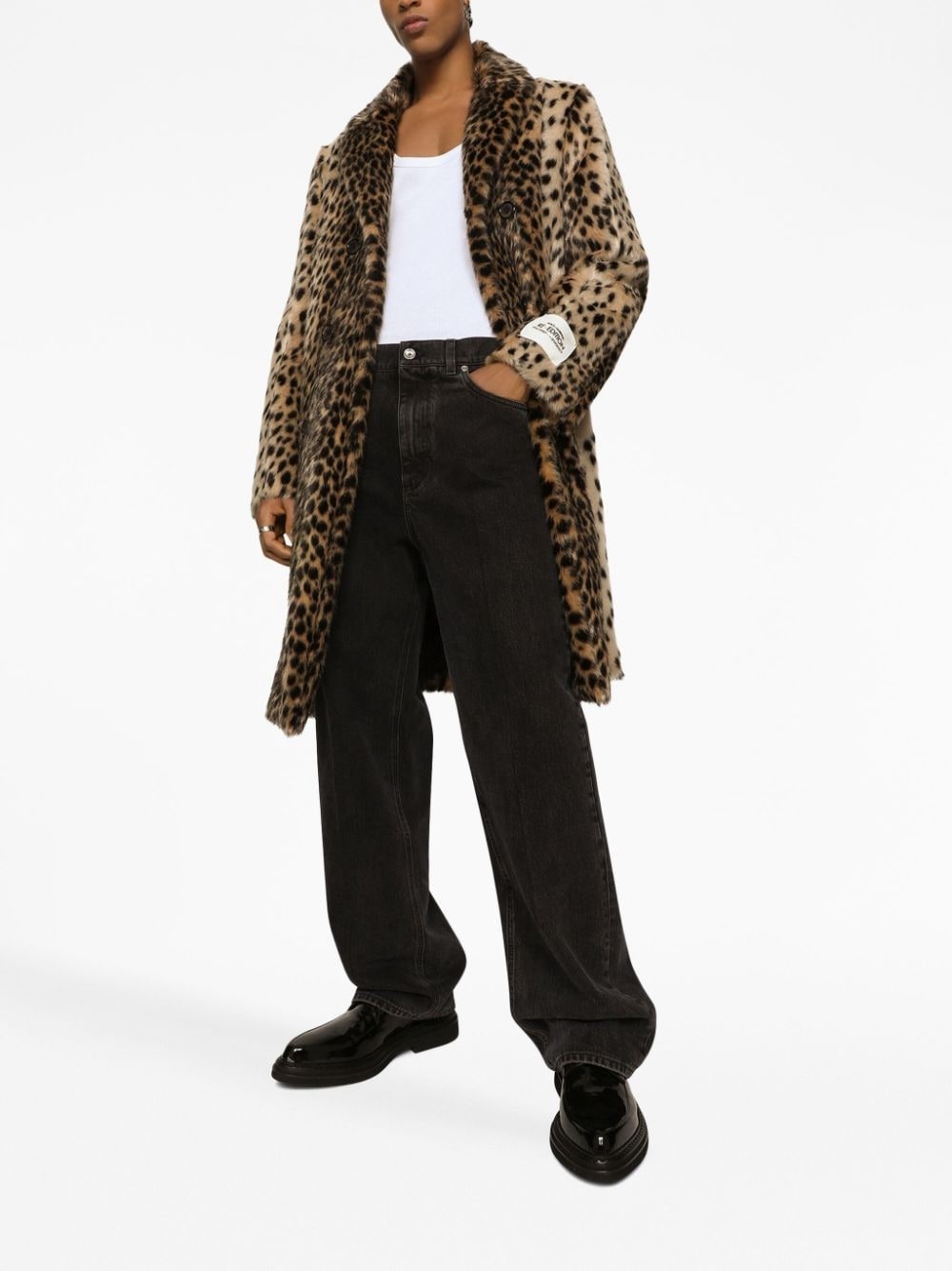 leopard-print faux fur coat - 2