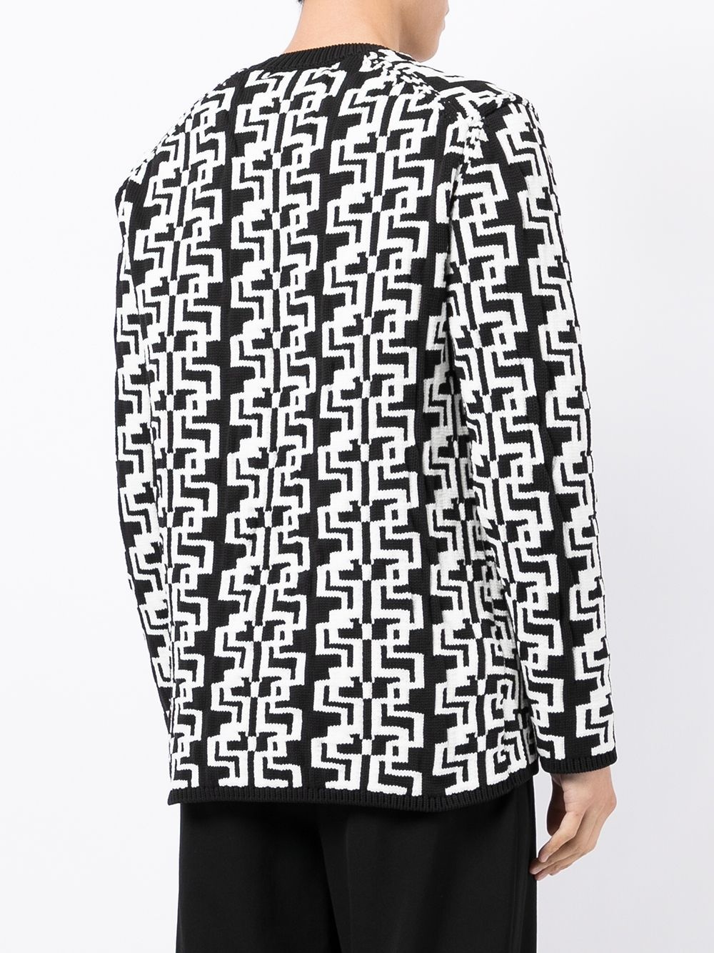 geometric pattern knit jumper - 4