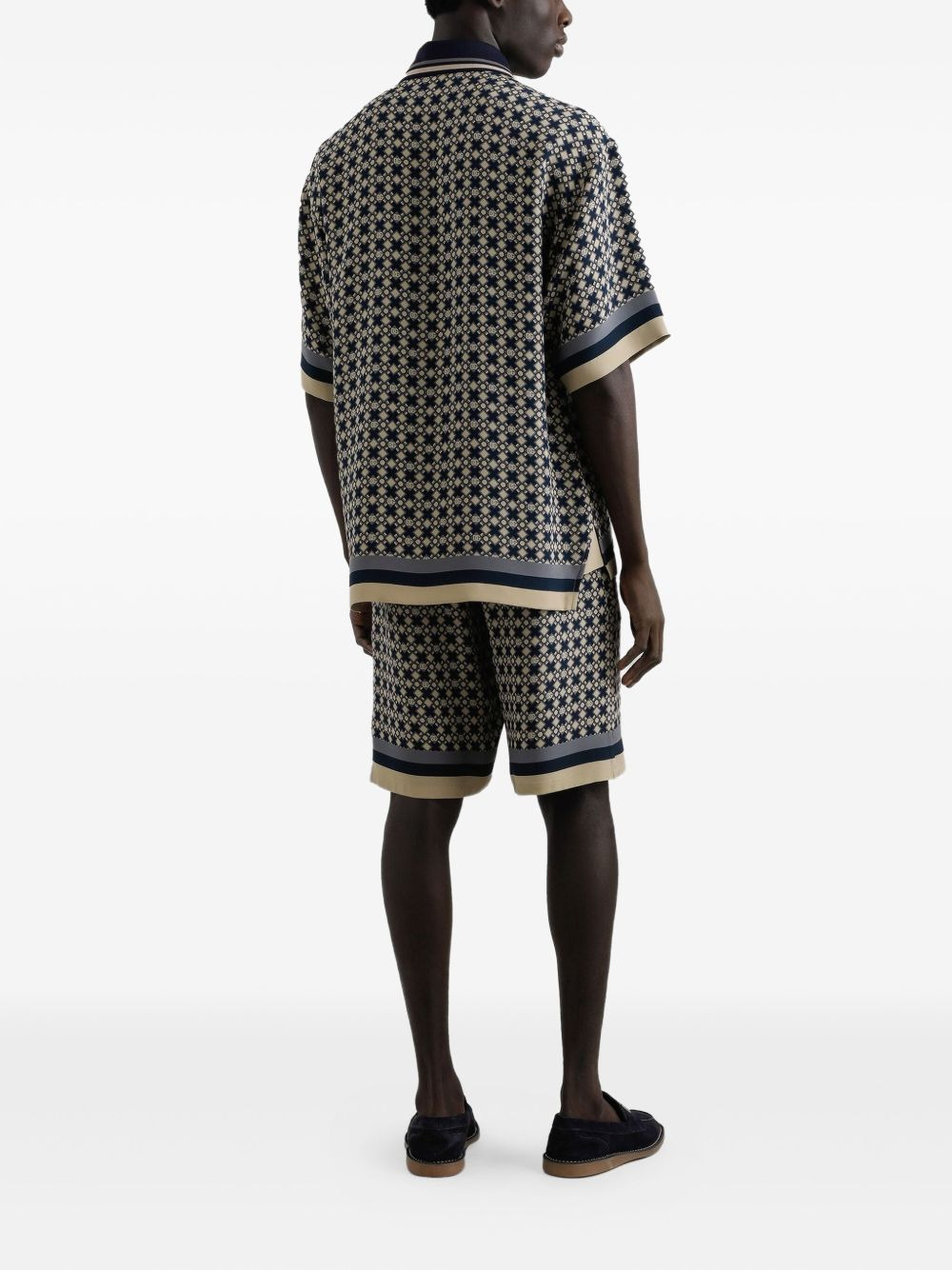 geometric-pattern polo shirt - 3