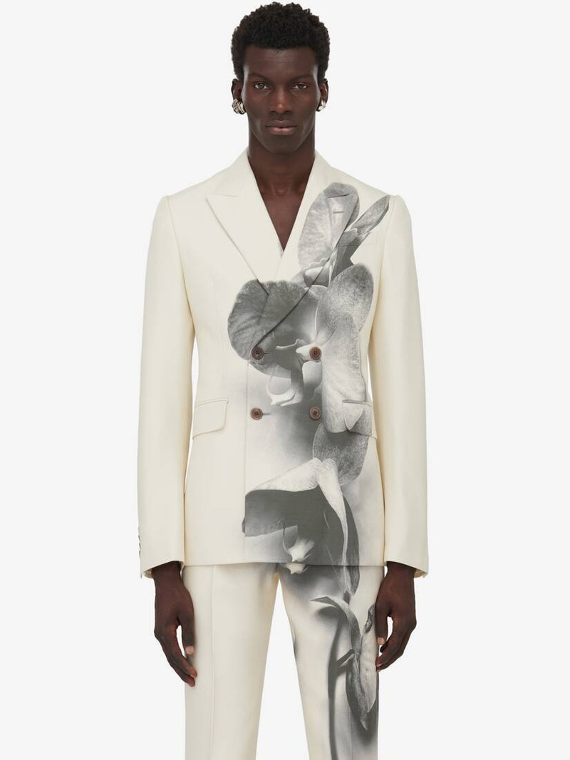 Men's Orchid Double-breasted Jacket in Putty/black 6