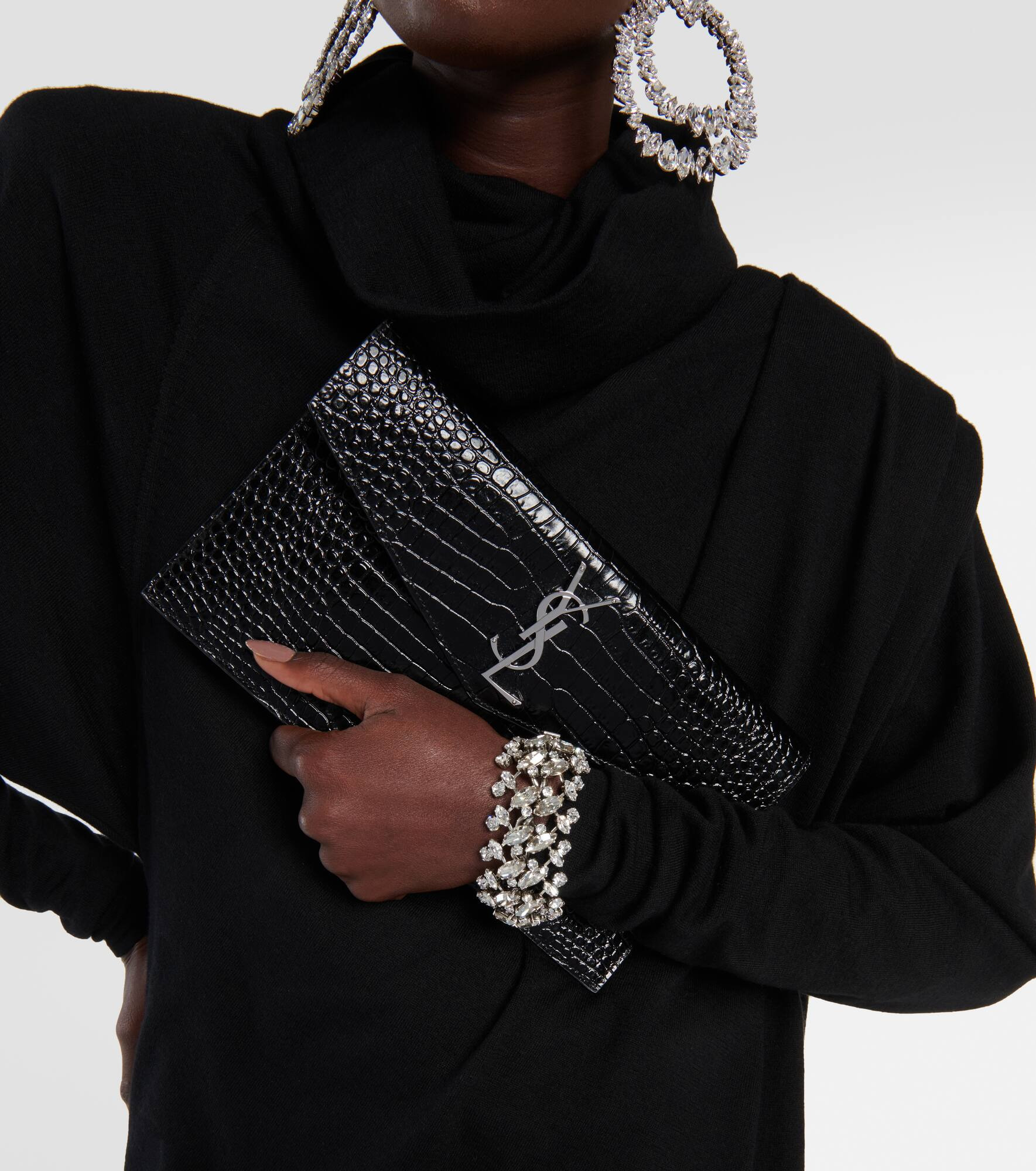 Uptown embossed leather clutch - 2