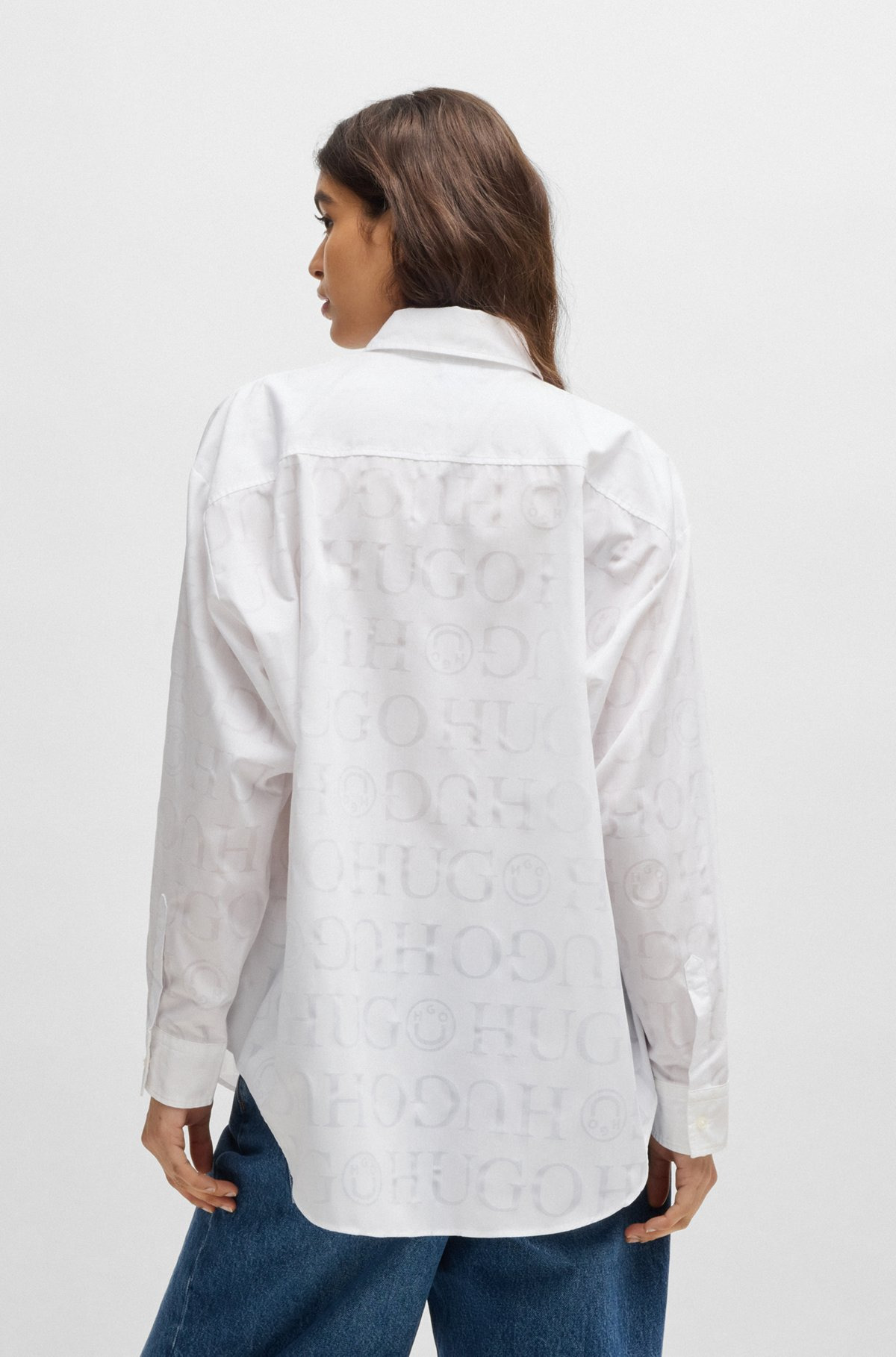 OVERSIZE-FIT BLOUSE WITH DEVORÉ LOGO PRINT - 5