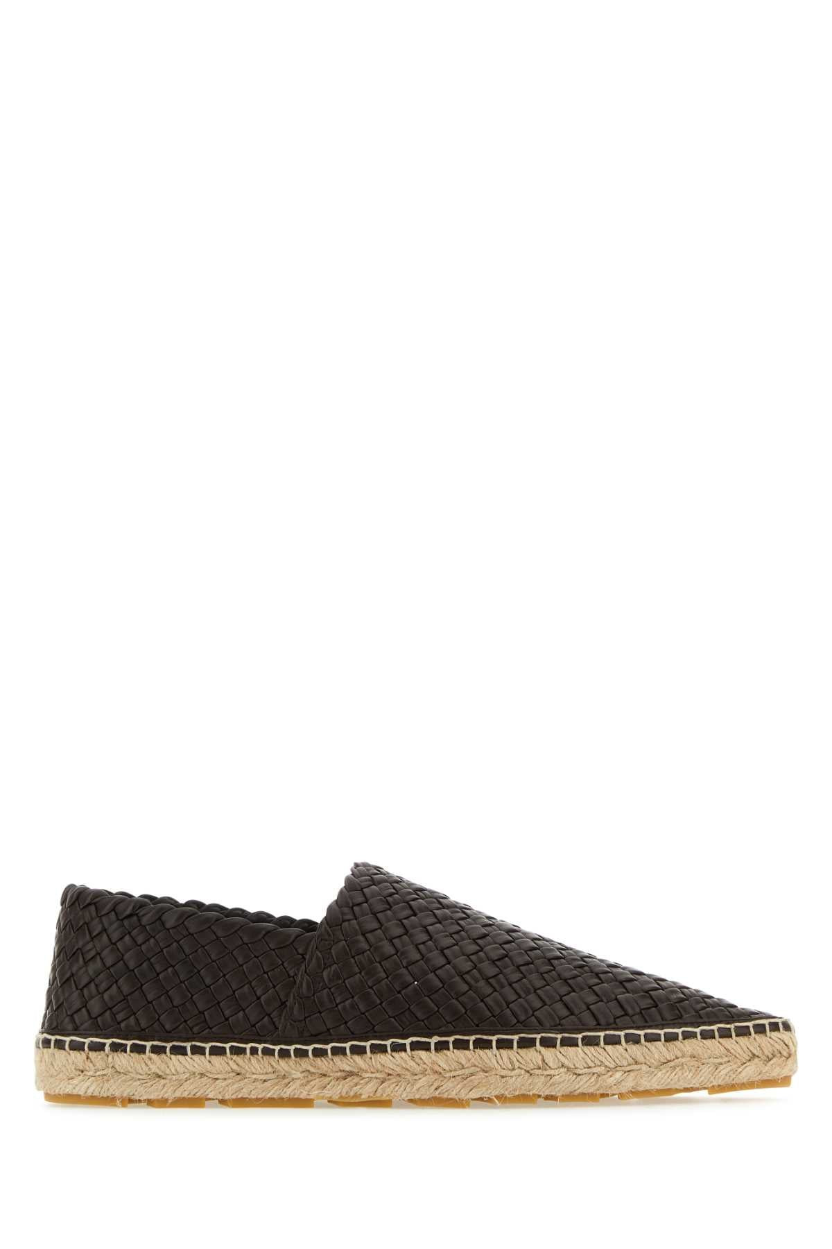 Bottega Veneta Women Dark Brown Leather Espadrilles - 1