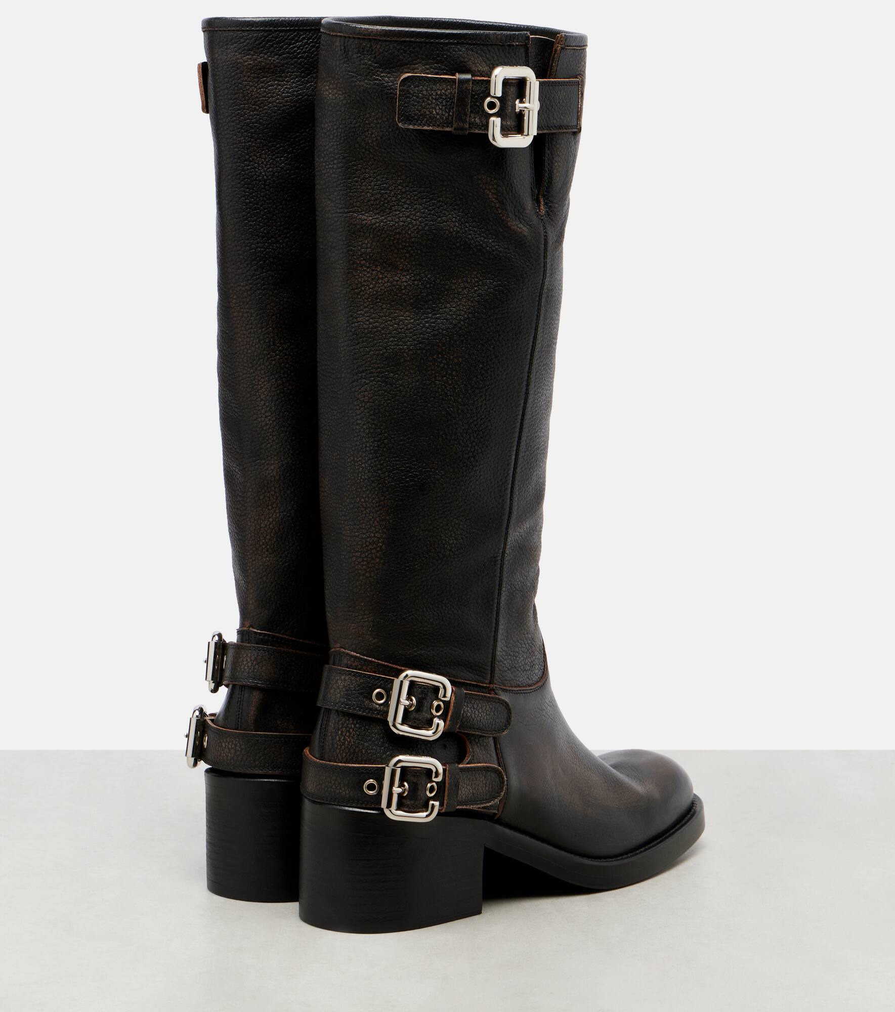 Dakota leather knee-high biker boots - 2
