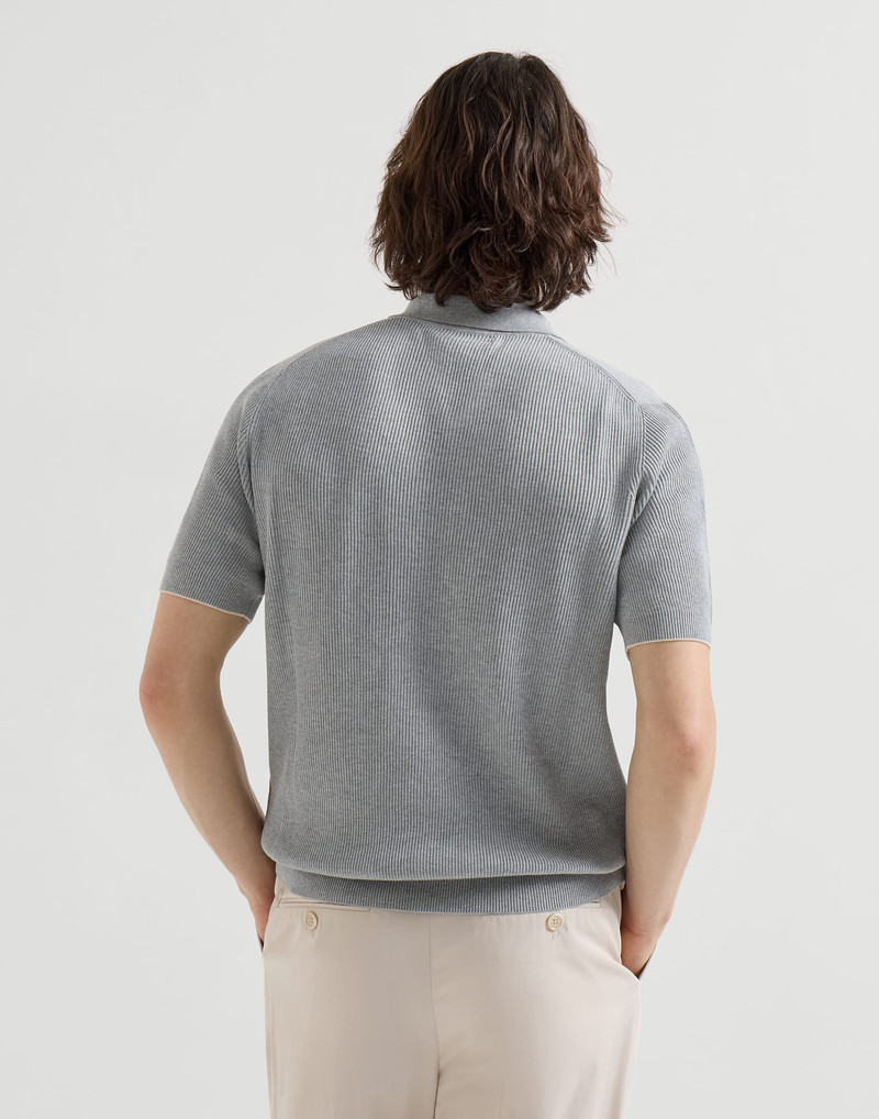Cotton English rib knit polo 3