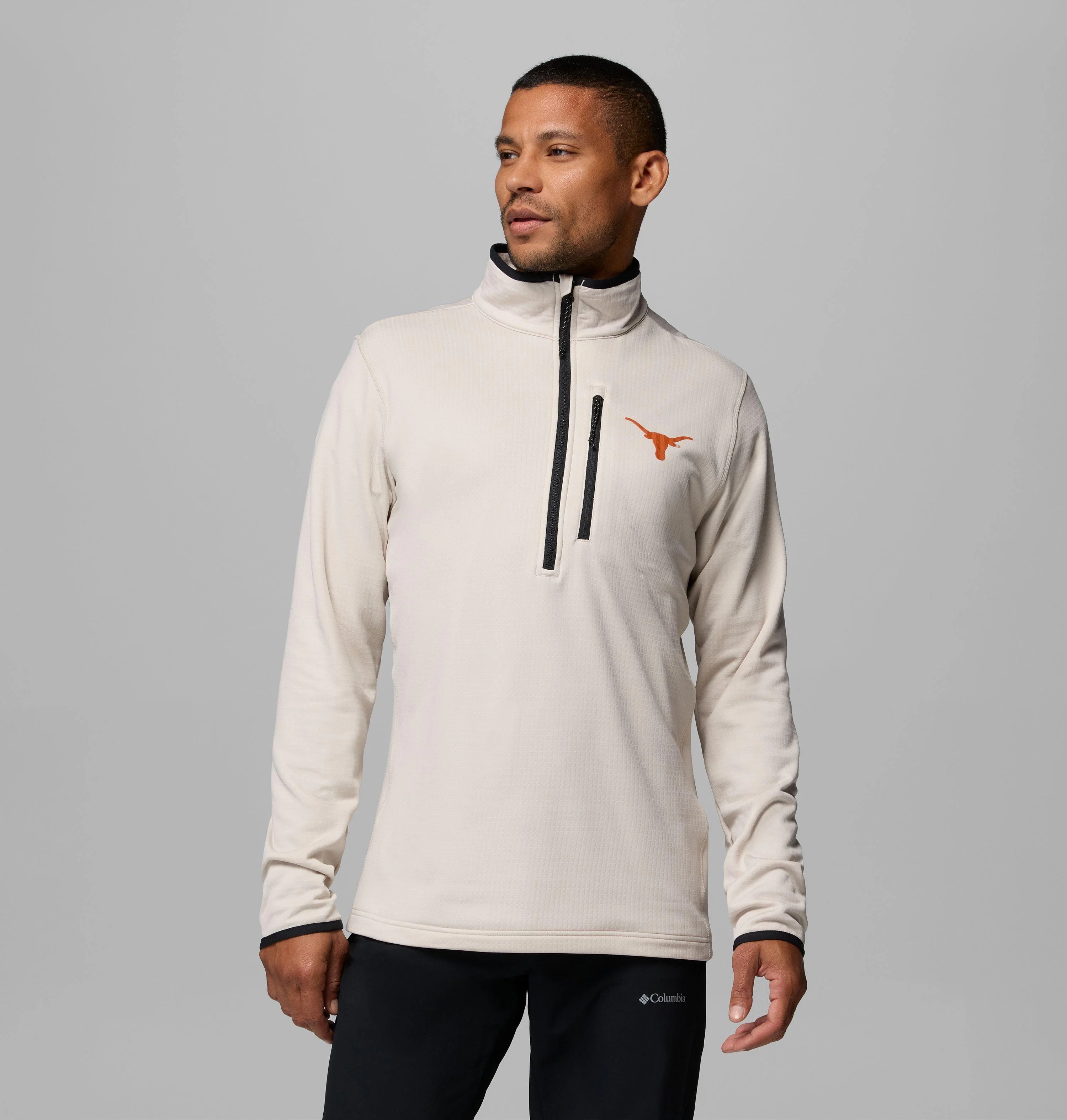 Men's Collegiate Essential Hike Grid Fleece Half Zip - Texas - 1