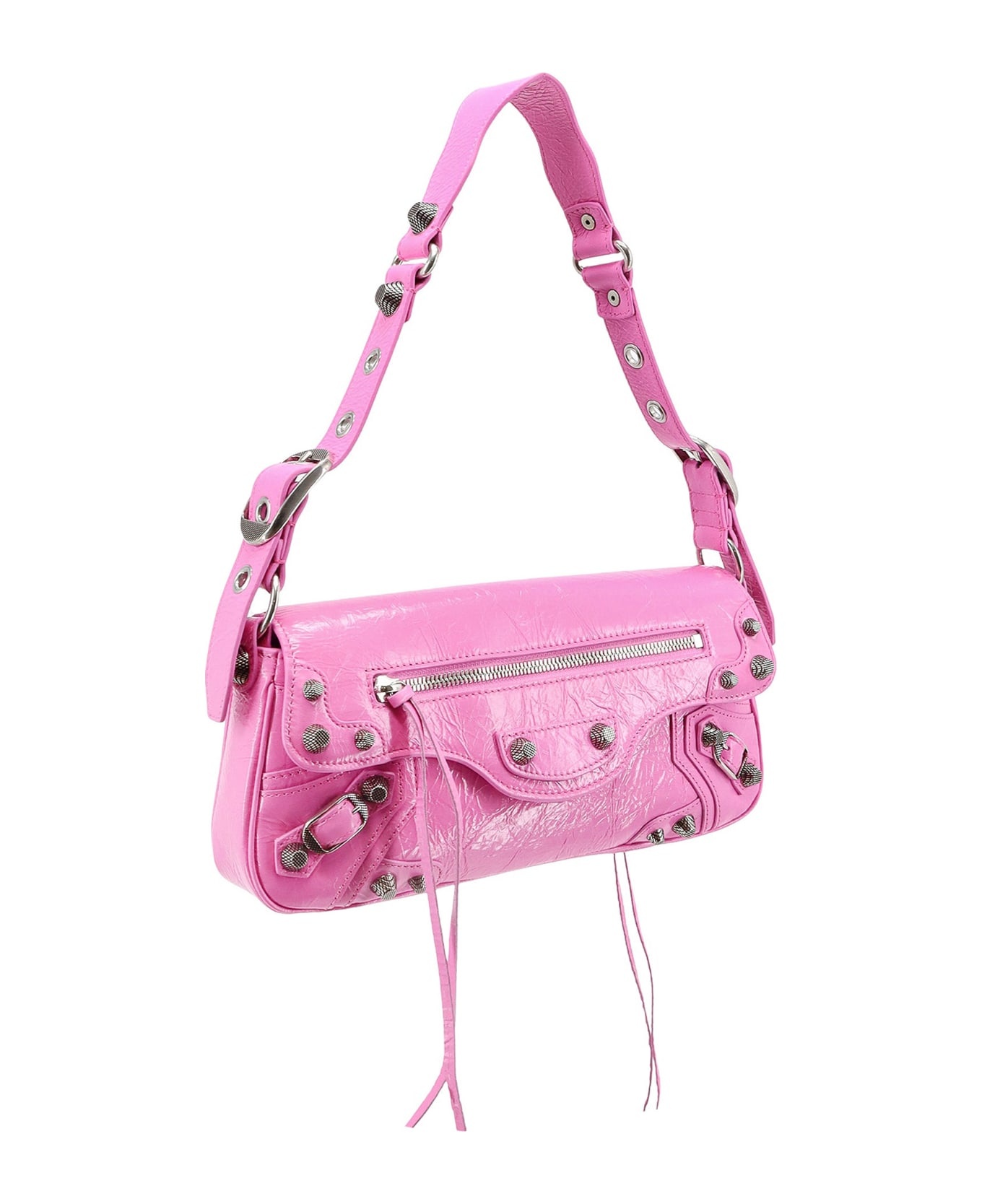 Fuchsia Leather Small Le Cagole Sling Shoulder Bag - 3