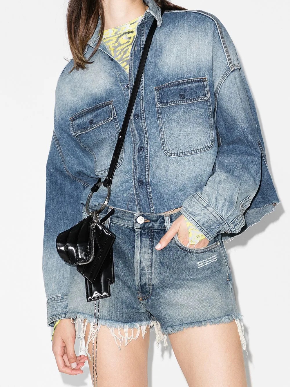 cropped denim shirt - 2