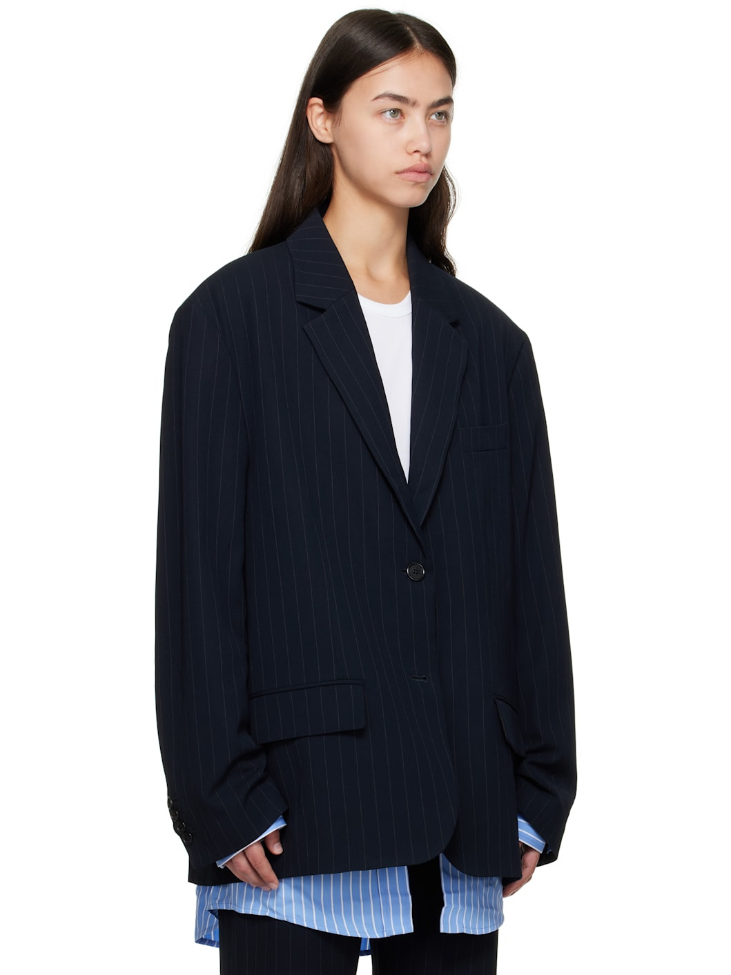 Navy Layered Blazer - 2