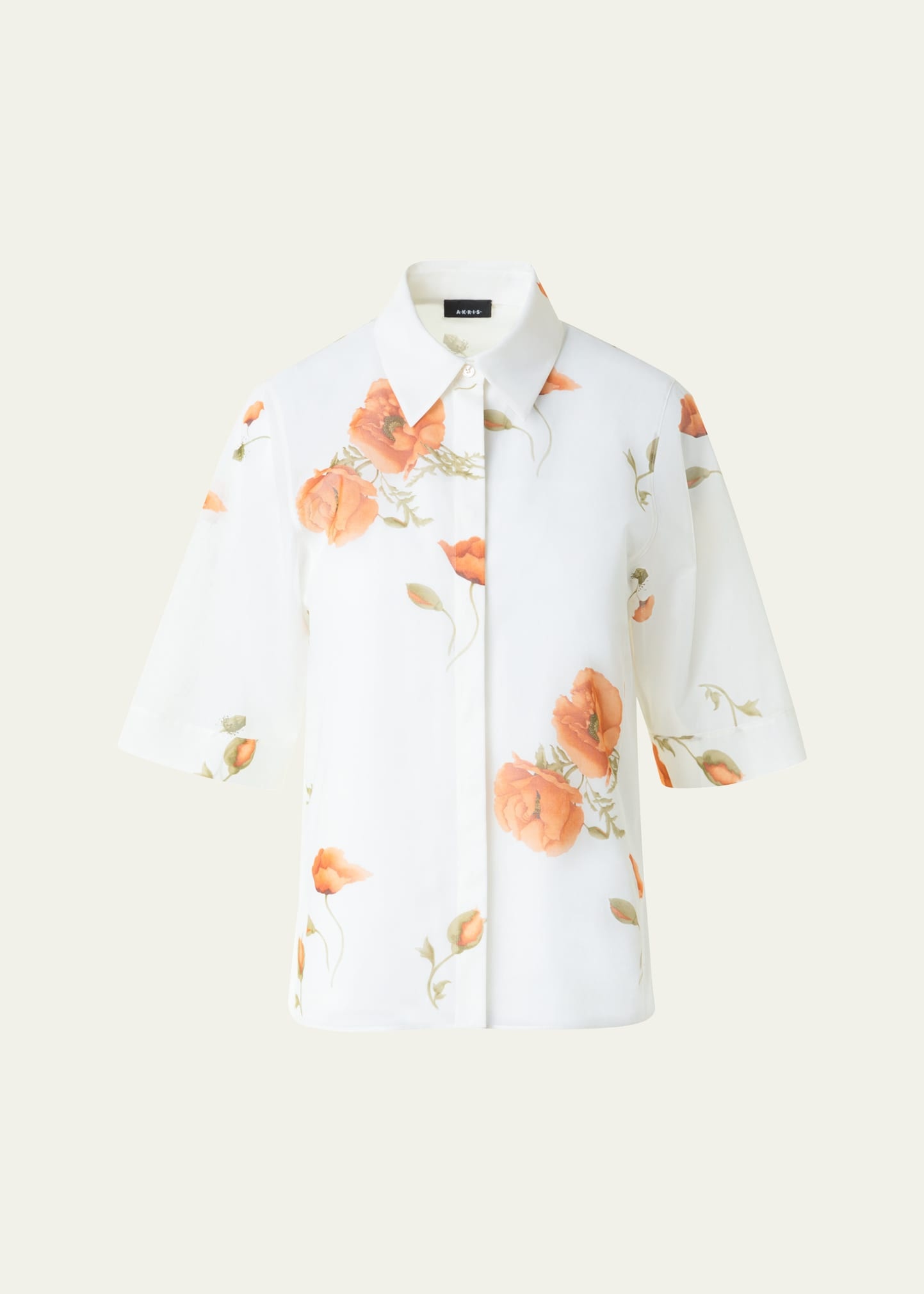 Anemone Print Cotton Voile Blouse - 1