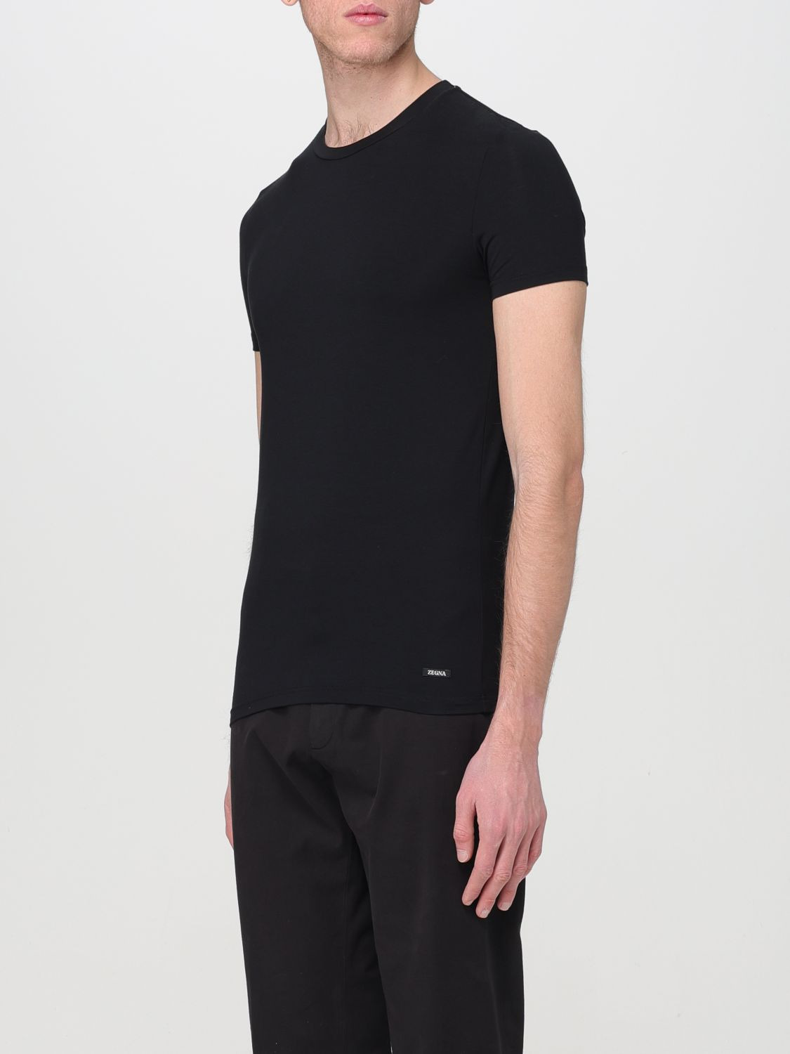 Zegna T-Shirt Men Black - 3
