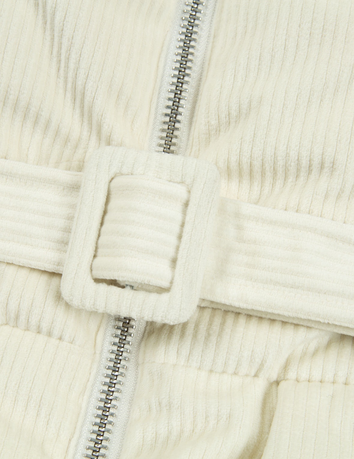 Seagull Embroidery Corduroy Belted Down Jacket - 10