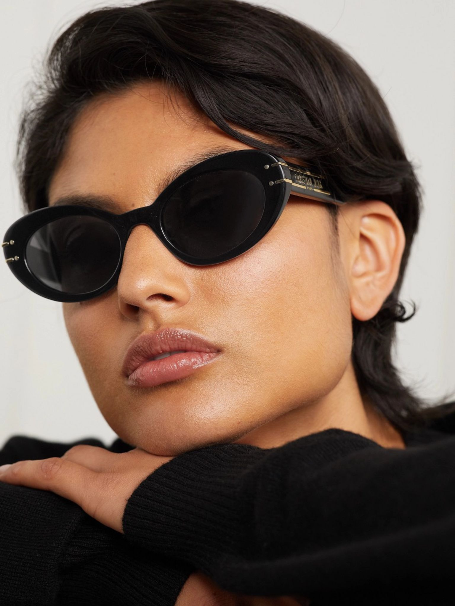DiorSignature B3U cat-eye acetate and gold-tone sunglasses Black - 2
