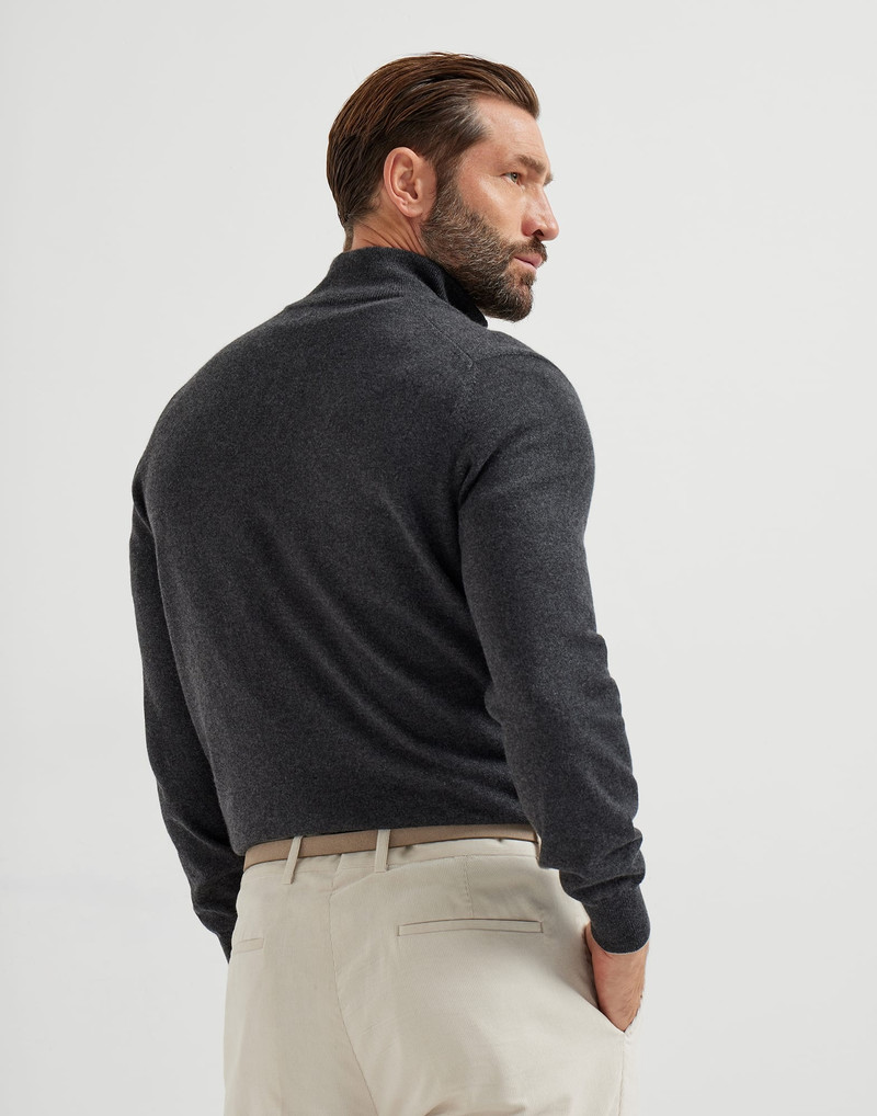 Brunello Cucinelli Cashmere sweater with half zip outlook