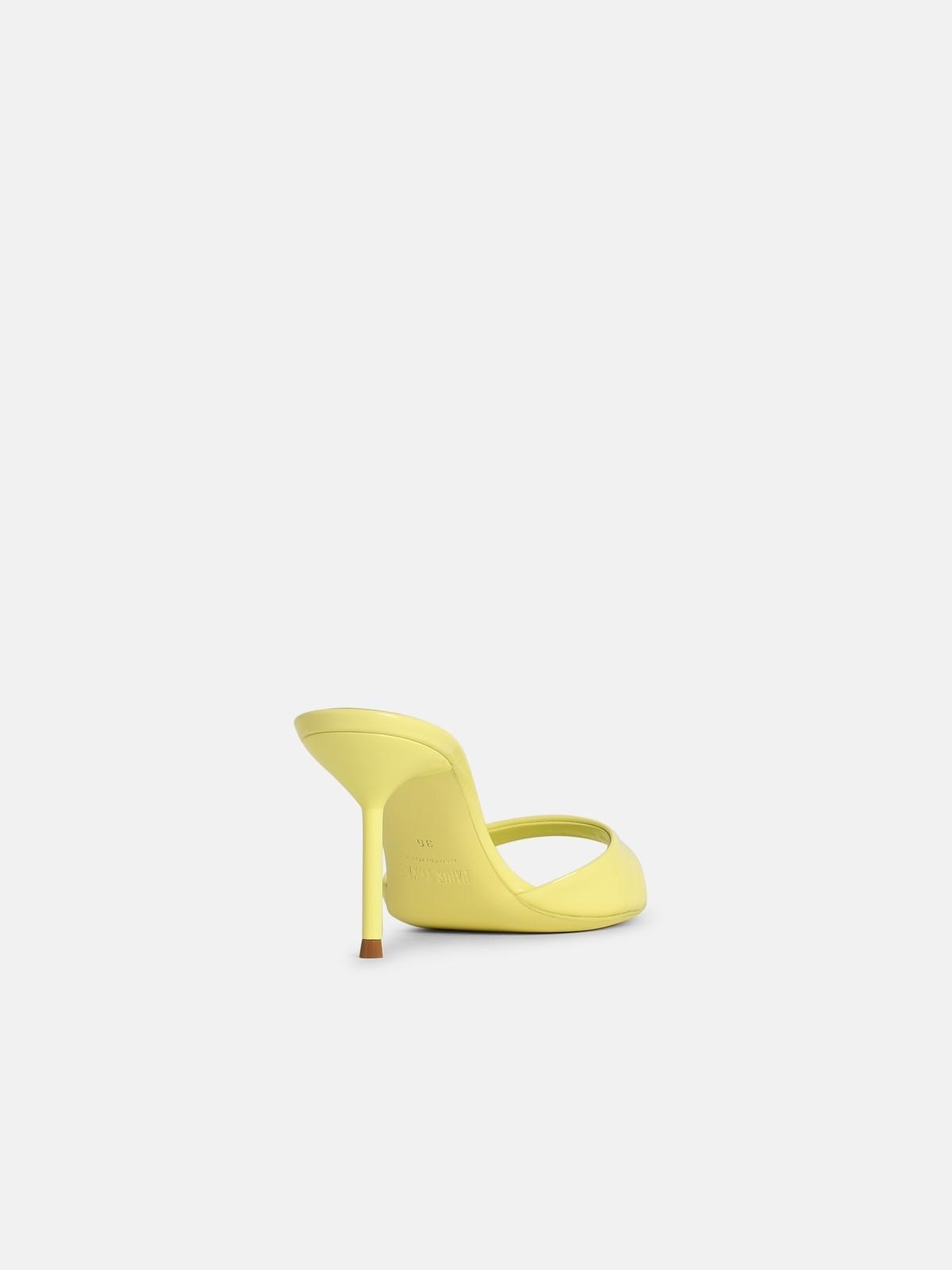 'MULE LIDIA 70' YELLOW LEATHER PUMPS - 3