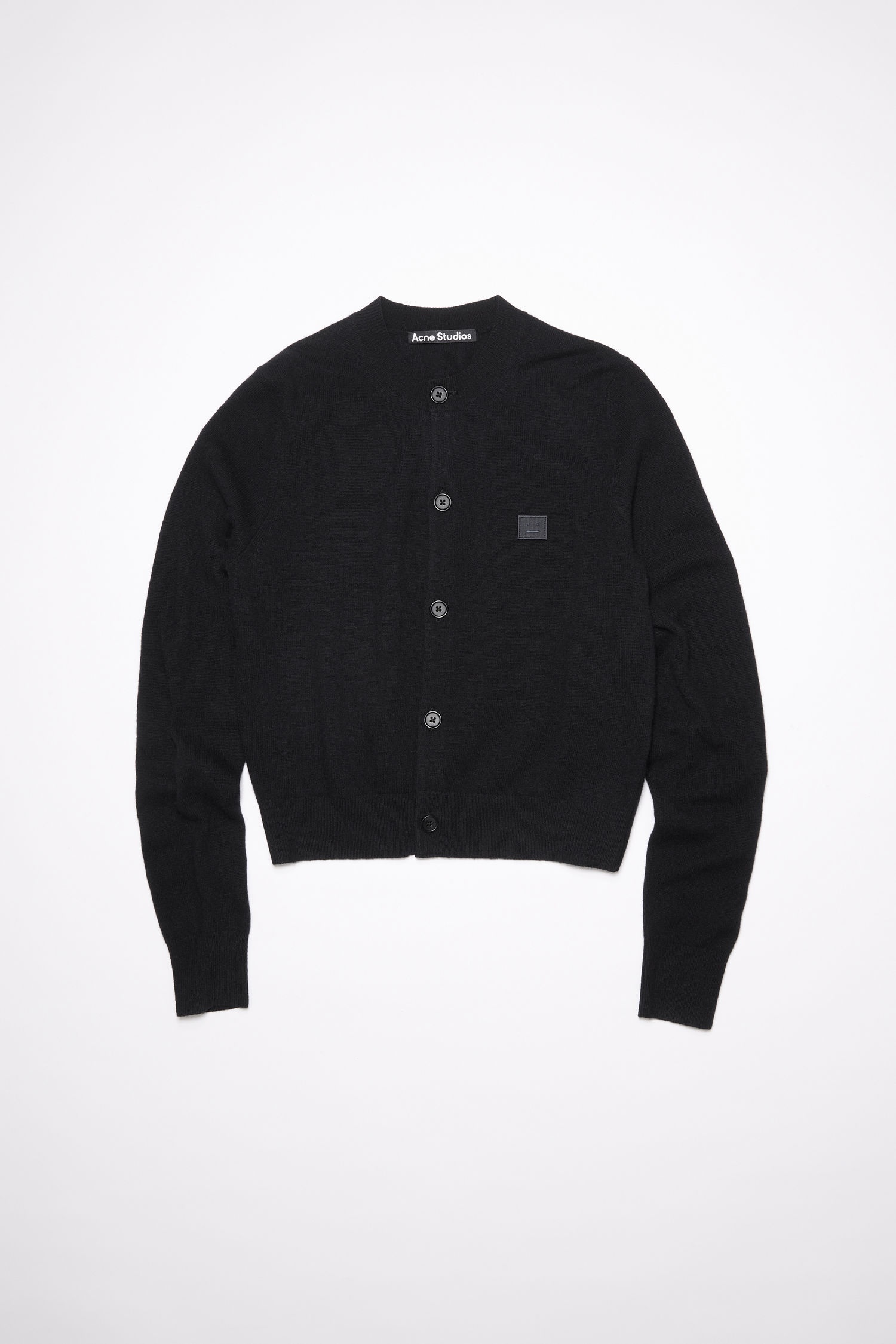 Crew neck cardigan - Black - 4