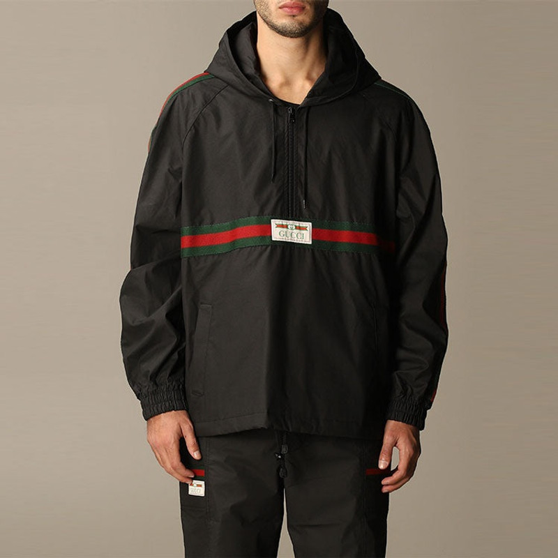 Gucci Label Coated Cotton Trench Coat For Men Black 594861-XDBCH-1043 5