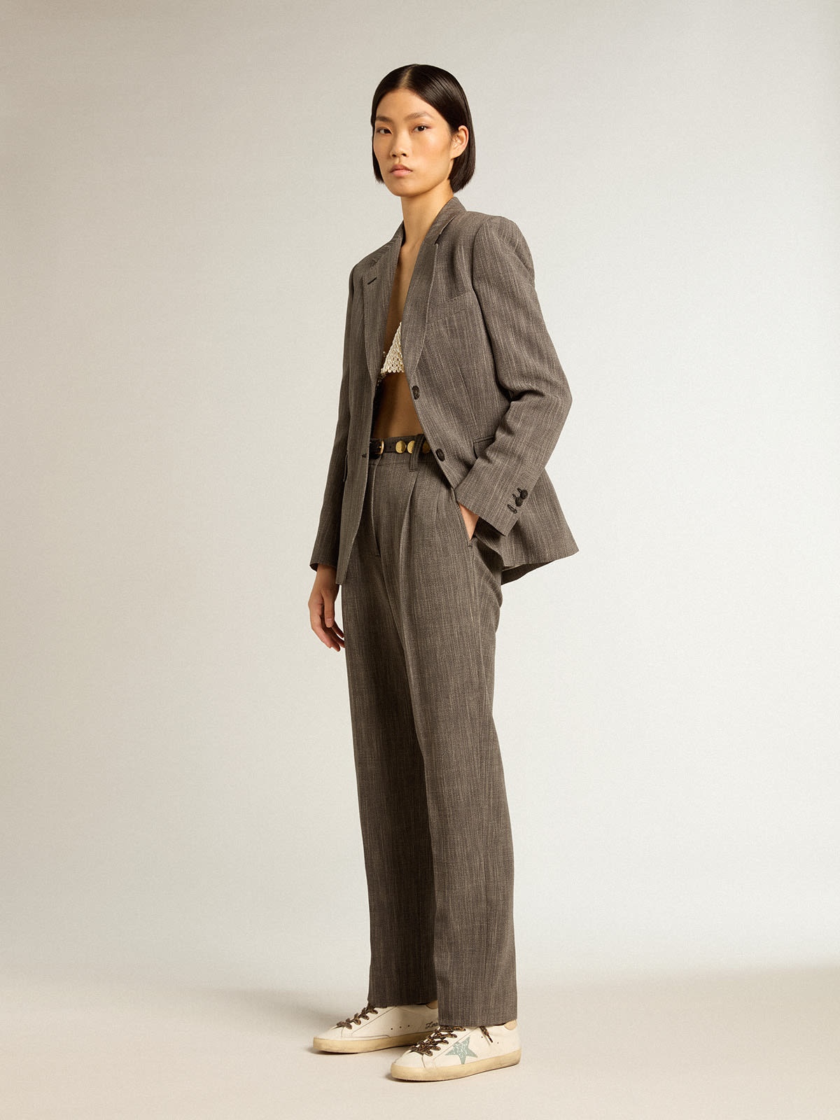 Super-Star with gray glitter star and nude leather heel tab - 3