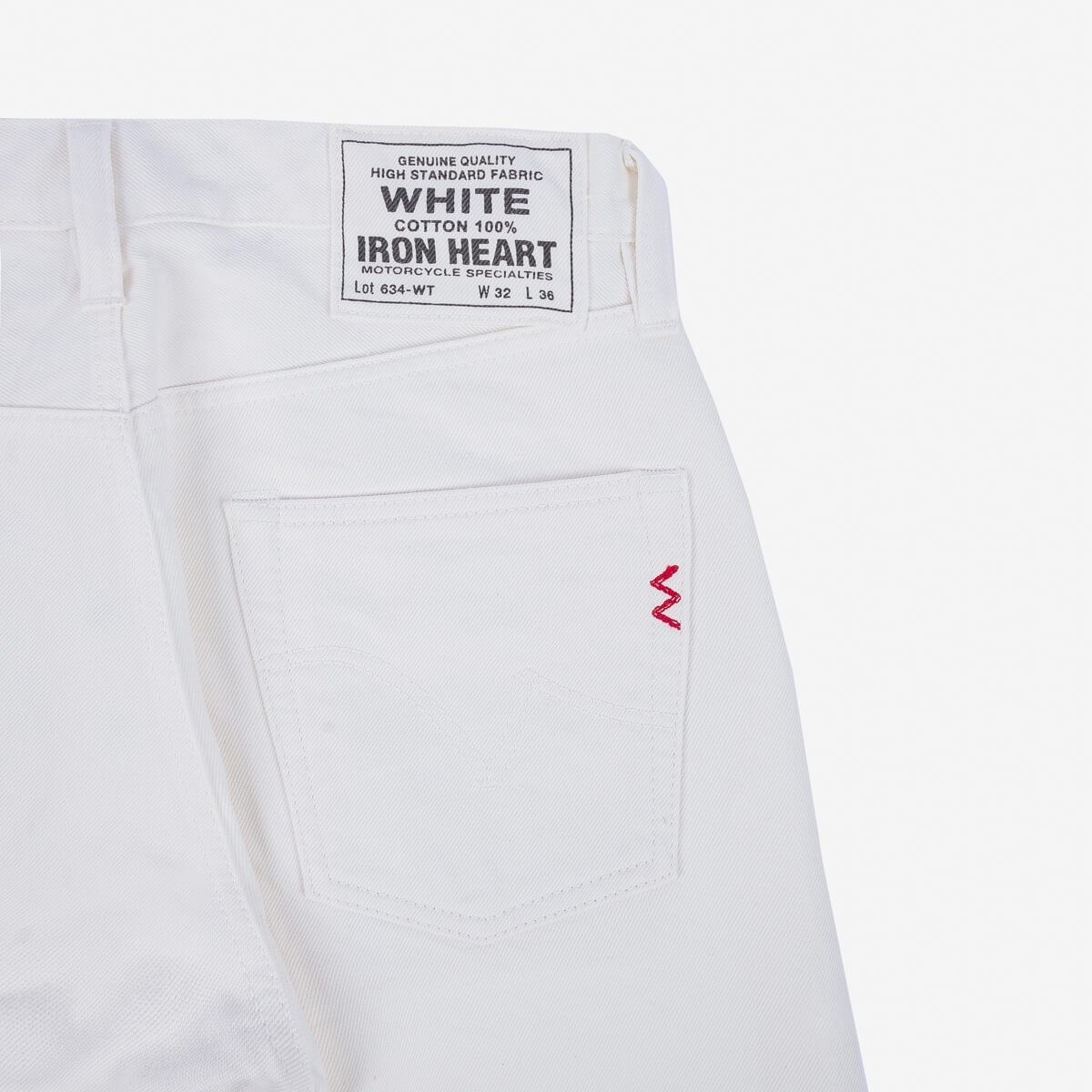 IH-634-WT 13.5oz Denim Straight Cut Jeans - White - 5