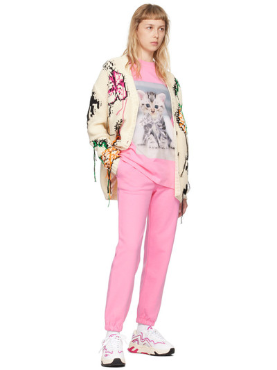 MSGM Pink Printed Lounge Pants outlook