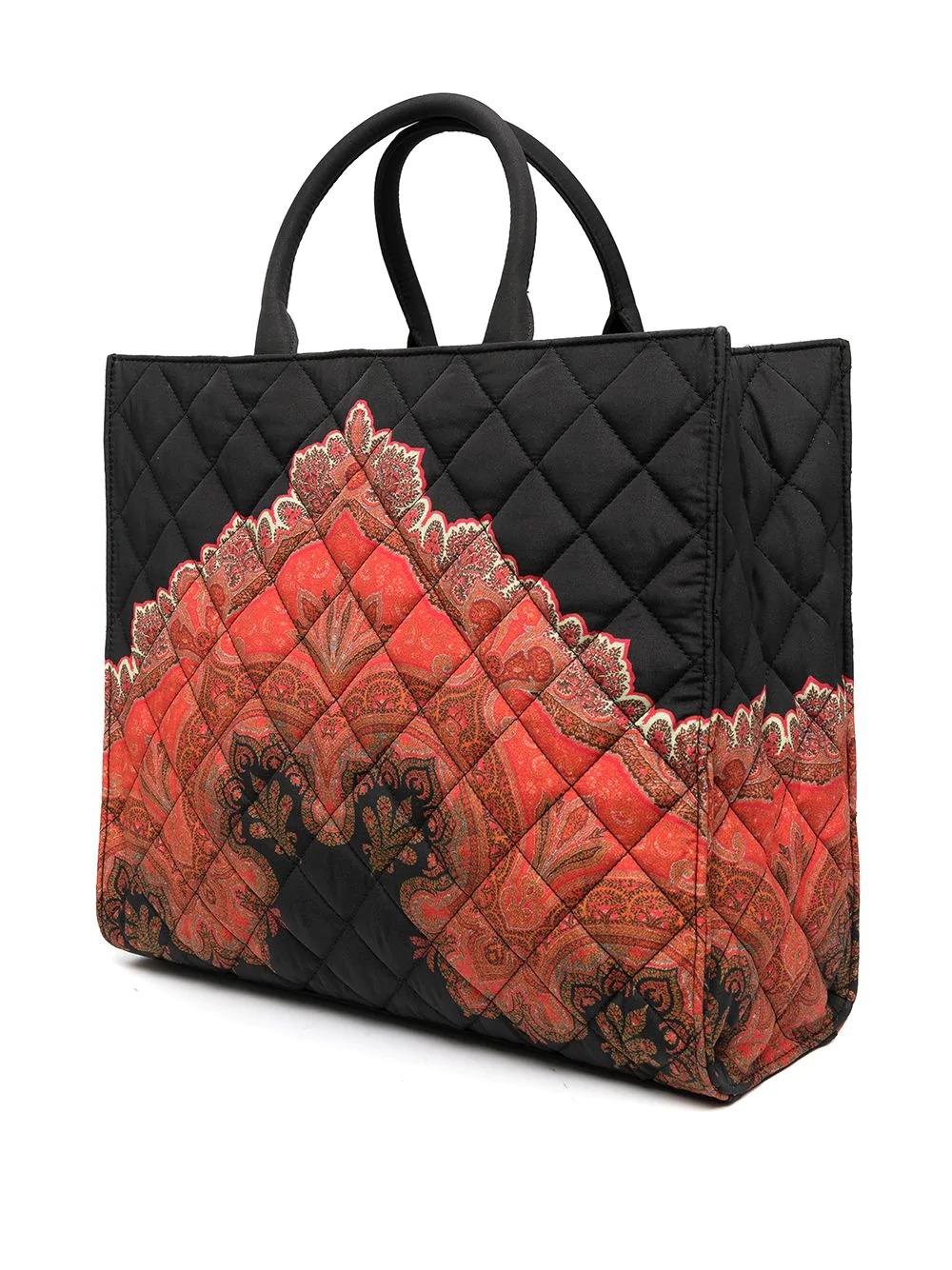 quilted print tote - 3