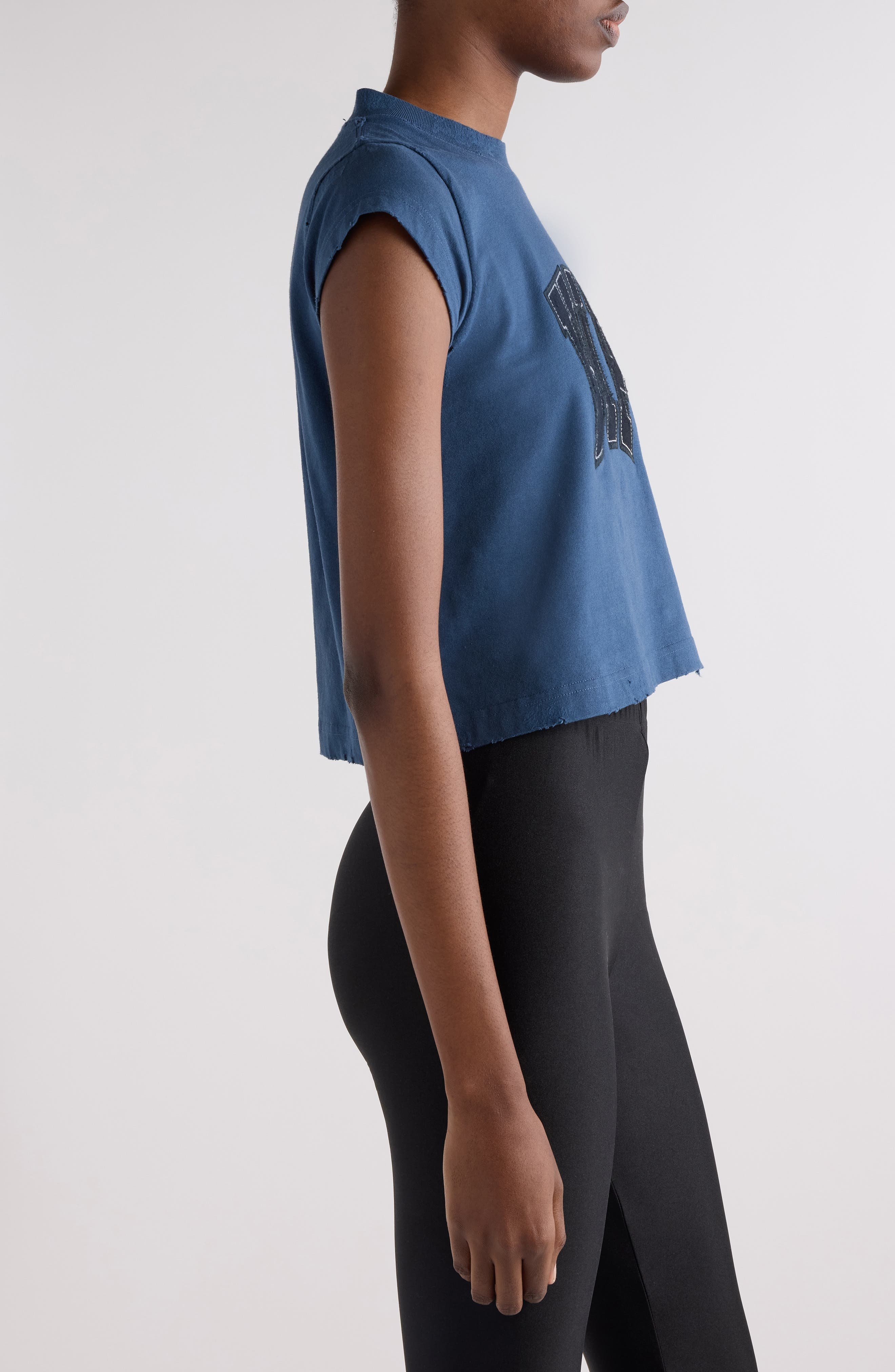 Balenciaga Shrunken Graphic T-Shirt in 5002 Dark Blue at Nordstrom - 3