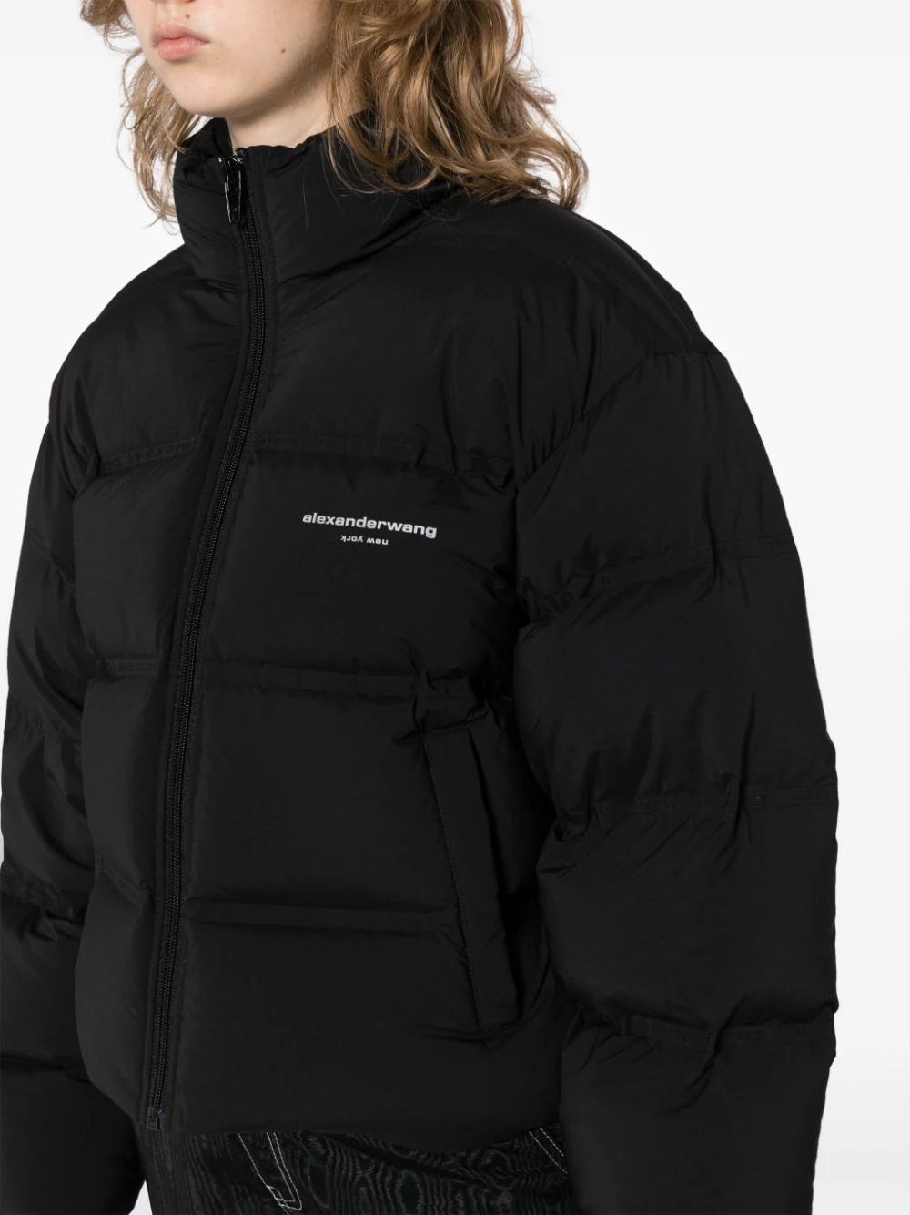 ALEXANDER WANG Women Jacquard Channel Cropped Puffer W/ Reflective Logo - 4