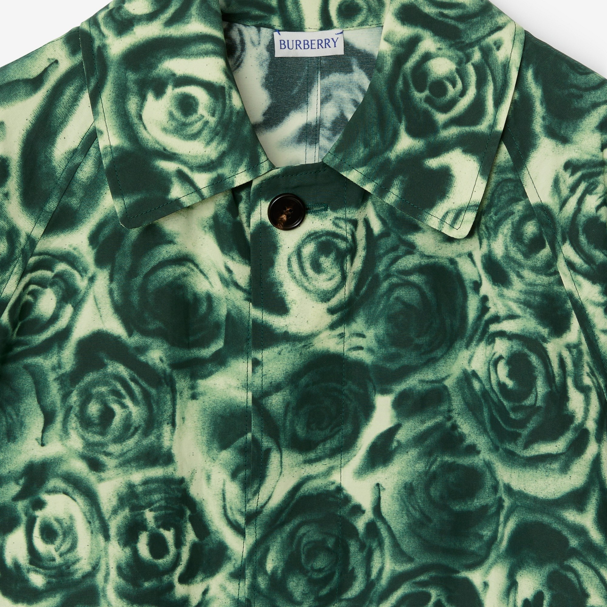 Long Rose Taffeta Car Coat - 6
