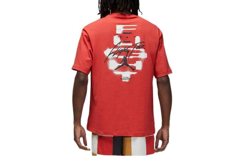 Jordan Air Jordan Round Neck Pullover Brand Pattern Alphabet Short Sleeve T-Shirt Men's Clay Red DQ7361-662 outlook