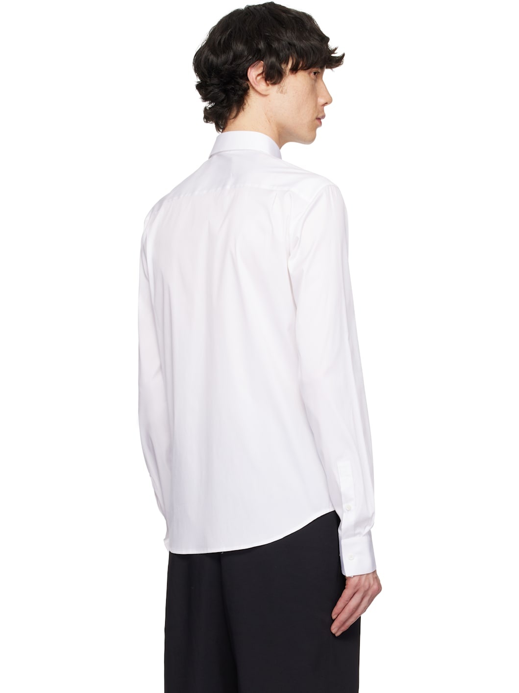 White Concealed Button Shirt - 3